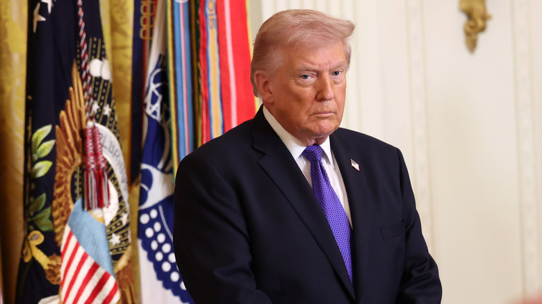 Donald Trump scowling