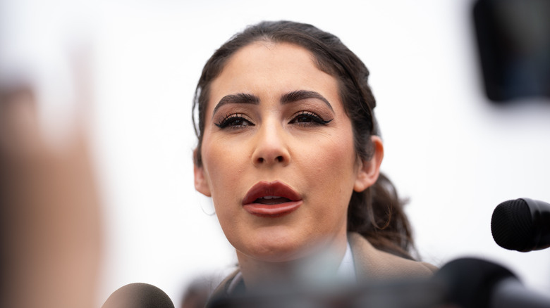 Anna Paulina Luna on the steps of Capitol Hill addressing reporters on April 19, 2024