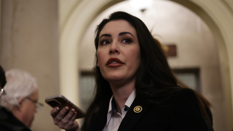 Anna Paulina Luna speaking to the press over the spending bill on December 20, 2024