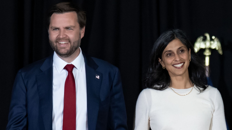 JD Vance and Usha Vance smiling