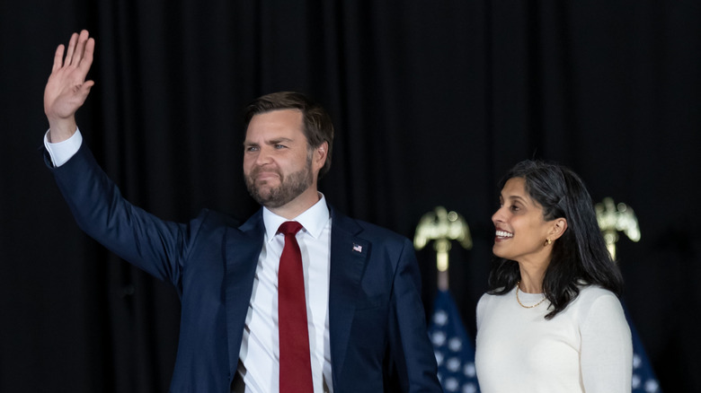 Usha Vance smiling at JD Vance