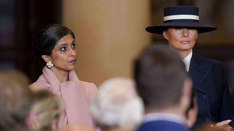 Usha Vance looking at Melania Trump