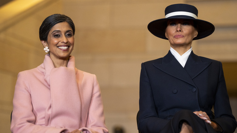 Usha Vance and Melania Trump at the inauguration of Donald Trump