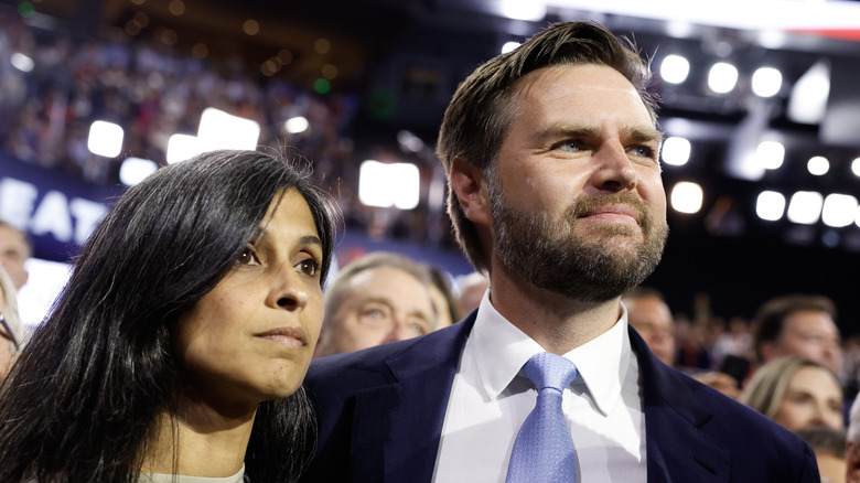 Second lady Usha Vance and Vice President JD Vance during the 2024 Republican National Convention