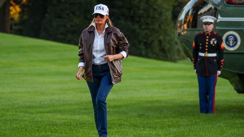 Melania Trump walking