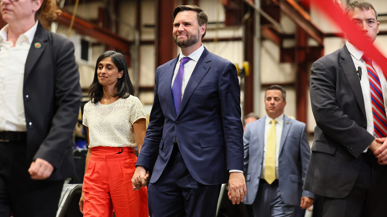 JD and Usha Vance walking