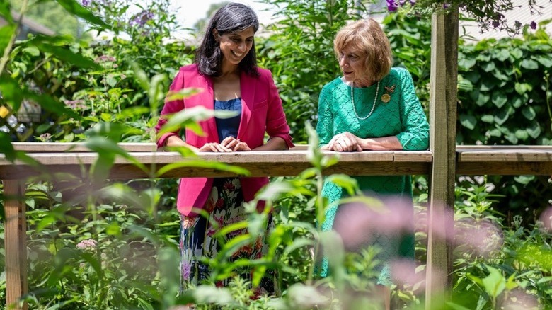 Usha Vance and Fran DeWine talk together during the 2025 Ohio State Fair
