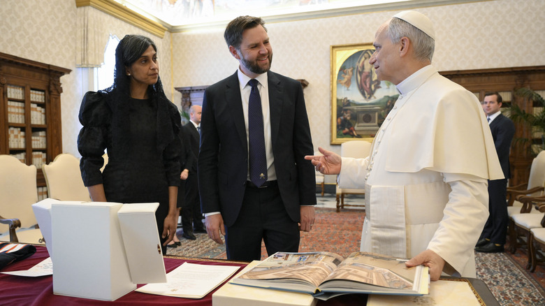 Usha and JD Vance with Pope Leo