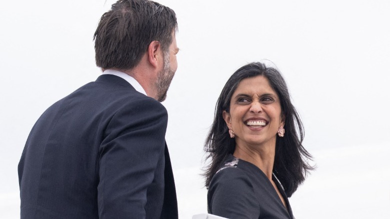 JD Vance and Usha Vance board Air Force Two at Joint Base Andrews, MD (2025)