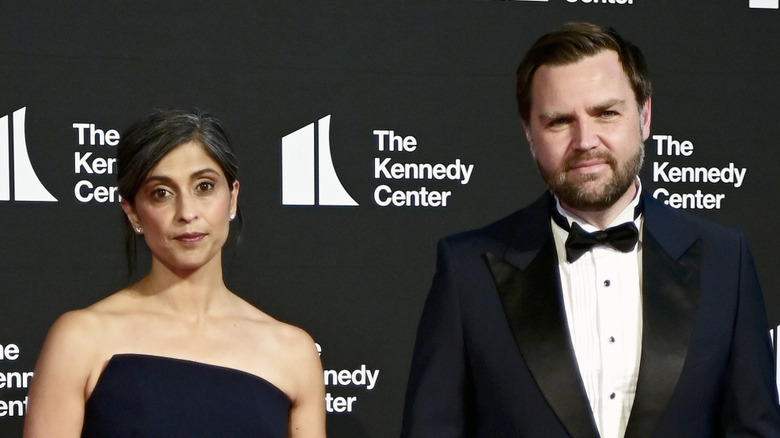 Usha and JD Vance posing at the Kennedy Center together