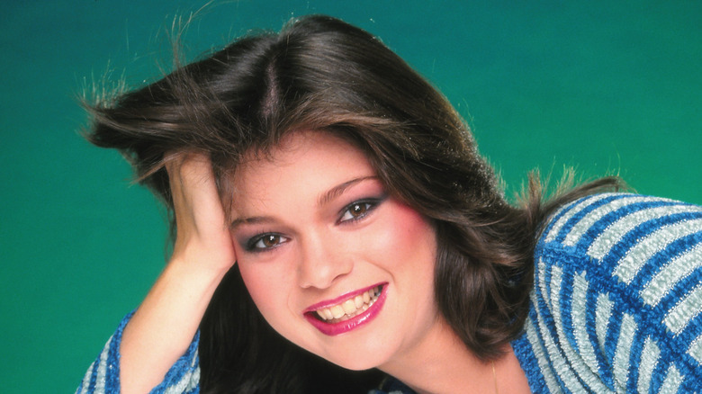 Valerie Bertinelli resting head on hand and smiling