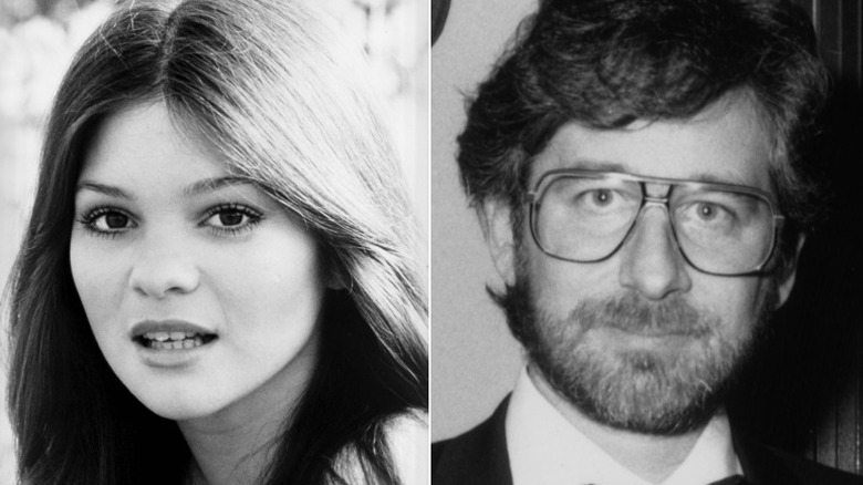 Split image of a young Valerie Bertinelli and a young Steven Spielberg