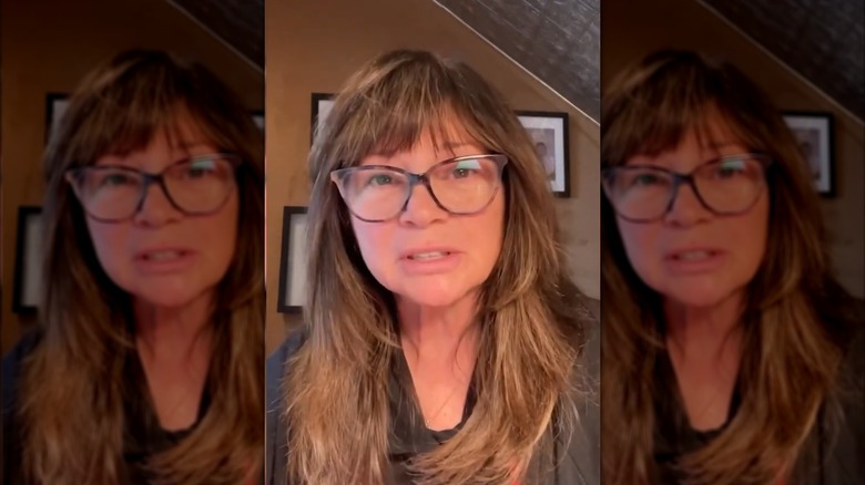 Valerie Bertinelli staring into phone camera
