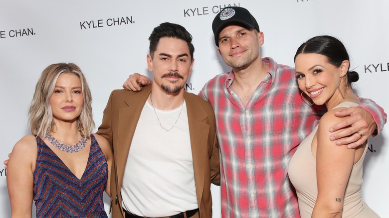 Ariana Madix, Tom Sandoval, Tom Schwartz and Scheana Shay pose together
