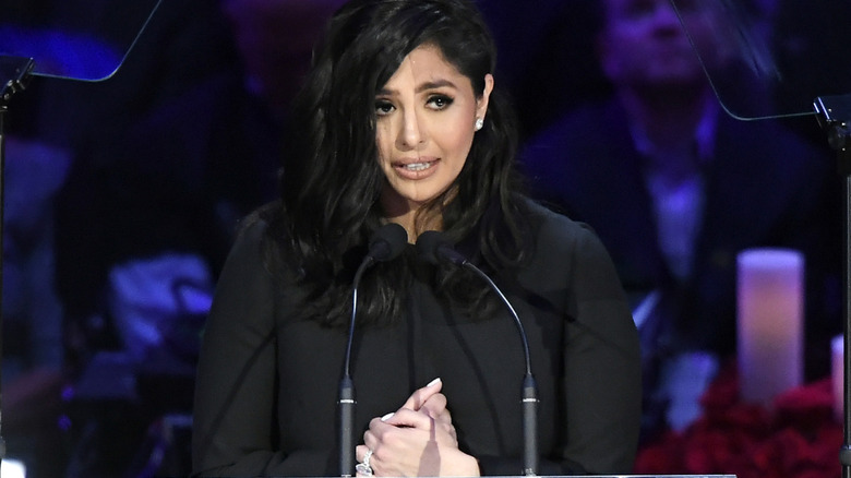 Vanessa Bryant delivering a speech at the Staples Center