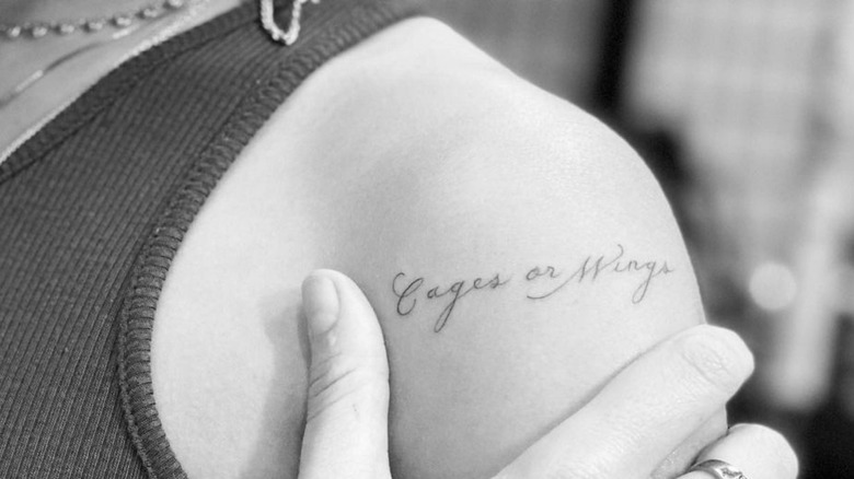 vanessa hudgens' cages or wings tick, tick BOOM tattoo