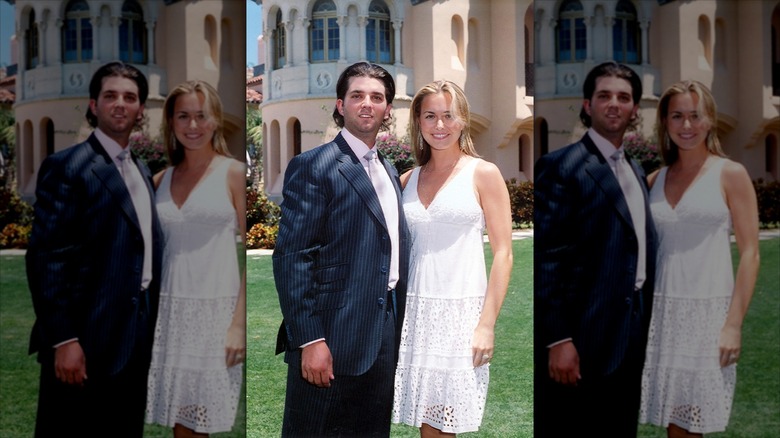 Vanessa Trump in a white dress with Donald Trump Jr. at Mar-A-Lago