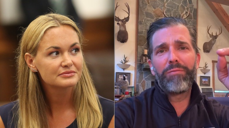 A split image of Vanessa Trump and Donald Trump Jr