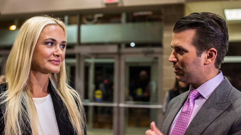 Vanessa Trump and Donald Trump Jr. looking at each other
