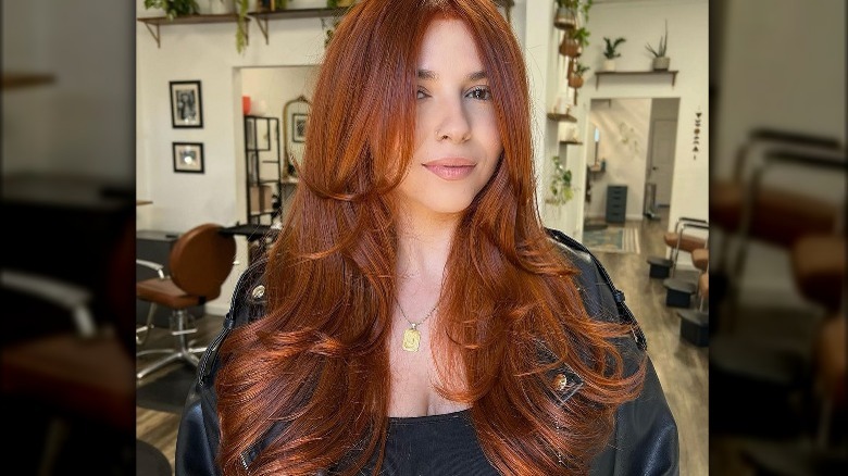 Redhead with super long layers