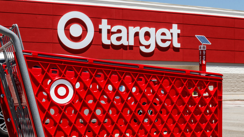 Shopping cart in front of Target store