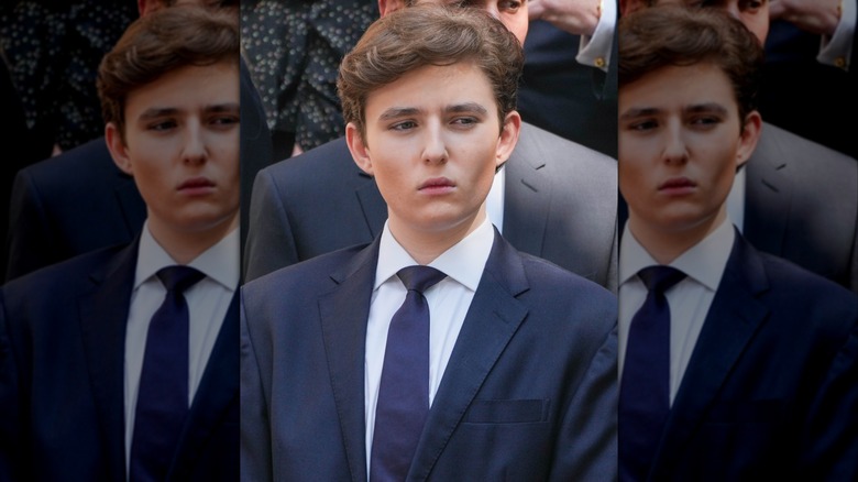 Barron Trump at the funeral of Ivana Trump