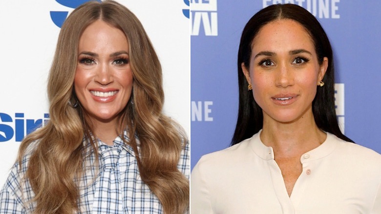 Split image of Carrie Underwood and Meghan Markle