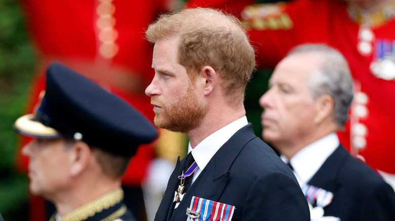 Prince Harry at Queen Elizabeth's funeral