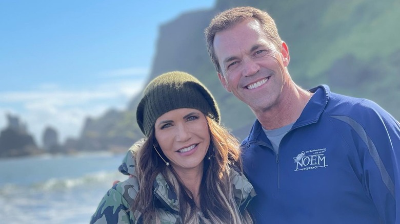 Kristi Noem and Bryon Noem smiling together