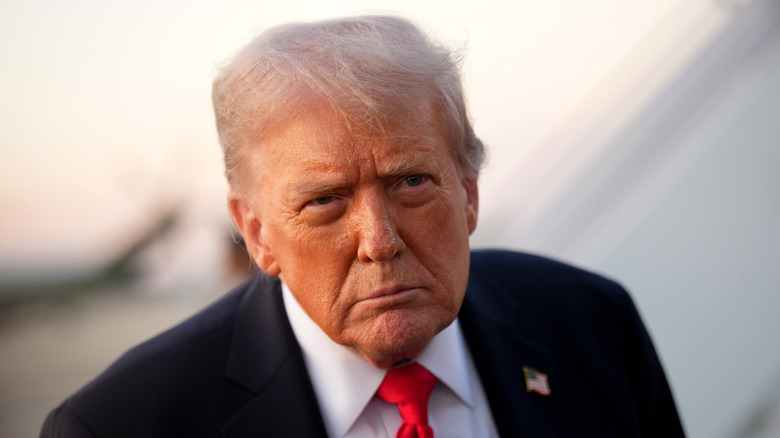 Donald Trump frowning
