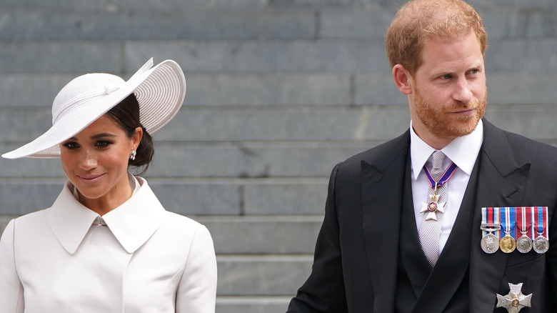 Prince Harry and Meghan Markle photographed at jubilee