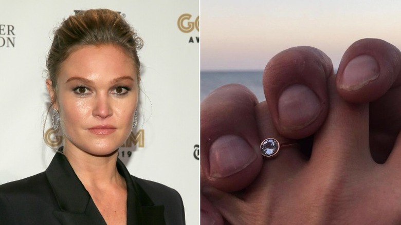 Julia Stiles and her engagement ring