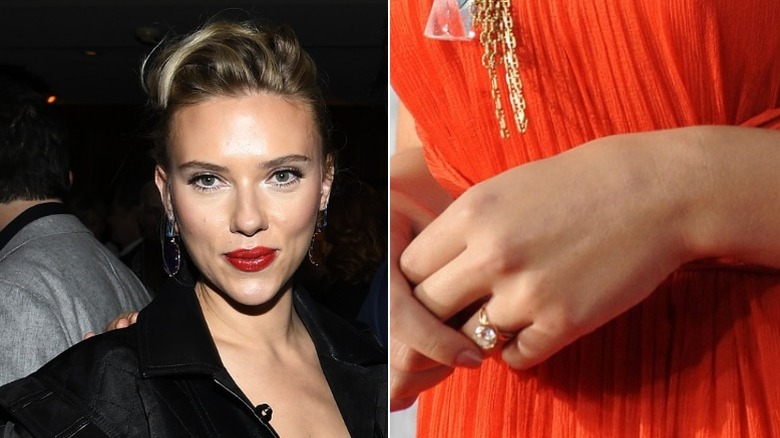 Scarlett Johannson and her engagement ring