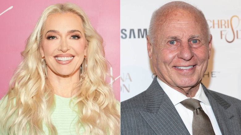 (L) Erika Jayne at a hotel party; (R) Thomas Girardi at a Hollywood event