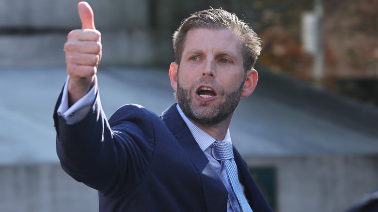 Eric Trump showing a thumbs-up