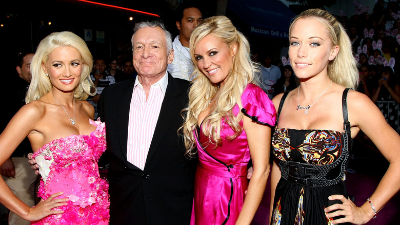 Holly Madison, Hugh Hefner, Bridget Marquardt, and Kendra Wilkinson