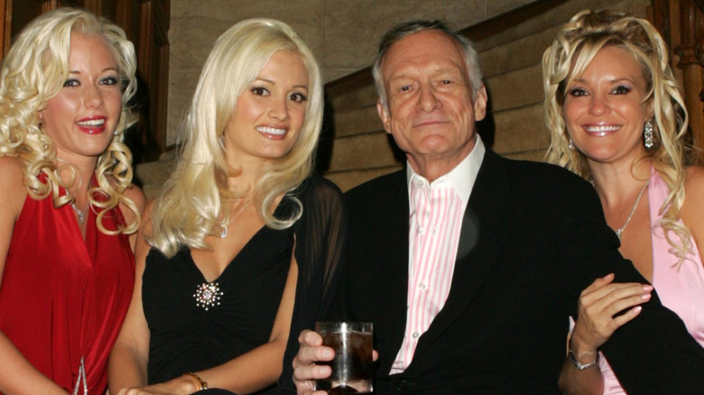 Kendra Wilkinson, Holly Madison, Hugh Hefner, and Bridget Marquardt