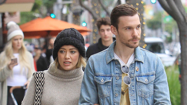 Hilary Duff and Matthew Koma walking