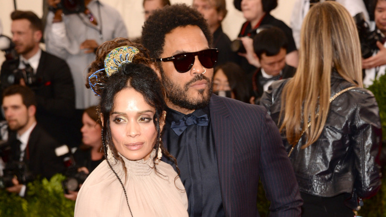 Lisa Bonet and Lenny Kravitz attending the Met Gala