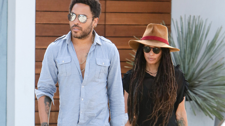 Lenny Kravitz and Lisa Bonet out walking together in Los Angeles