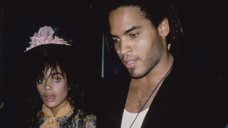 Lisa Bonet and Lenny Kravitz attending an event in 1989