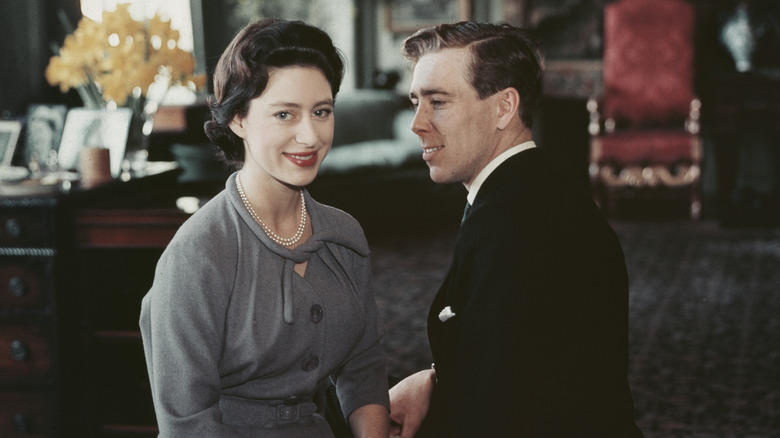 Pincess Margaret posing with Anthony Armstrong-Jones