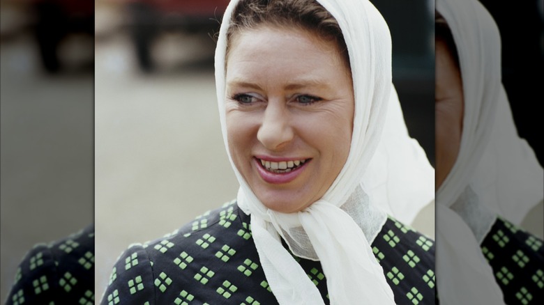 Princess Margaret smiling in Mustique