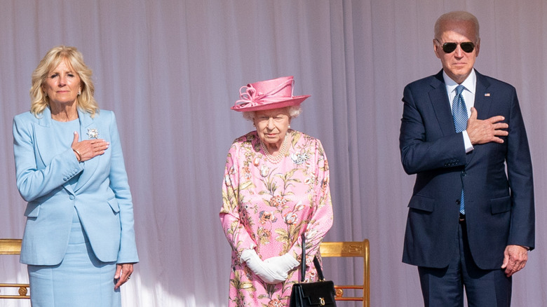 The Bidens with Queen Elizabeth