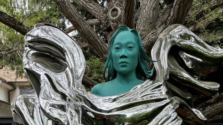 Priscilla Chan statue at Mark Zuckerberg's residence