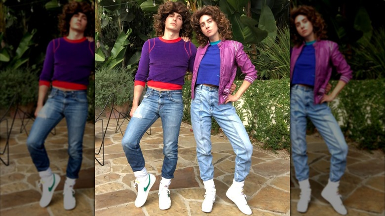 Dave Franco and Alison Brie dressed like her Glow character