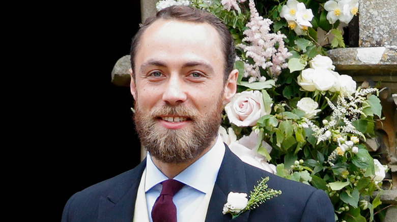 James Middleton in a tux at Pippa Middleton's wedding