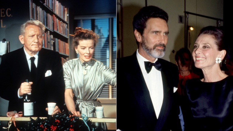 Spencer Tracy and Katharine Hepburn; Robert Wolders and Audrey Hepburn