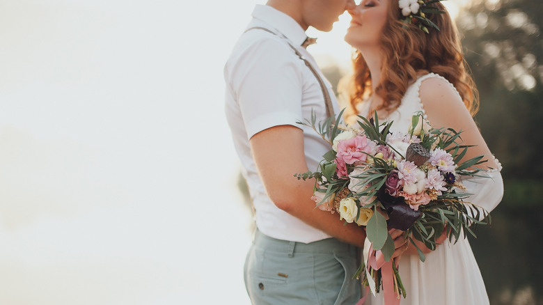 Happy couple at their wedding