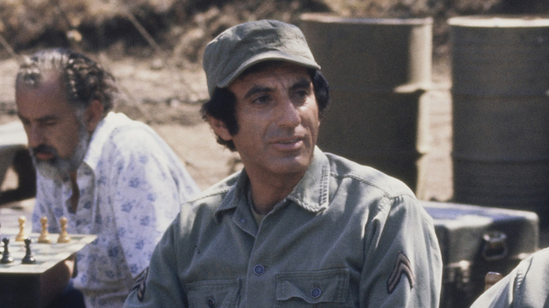 Jamie Farr on the set of MASH
